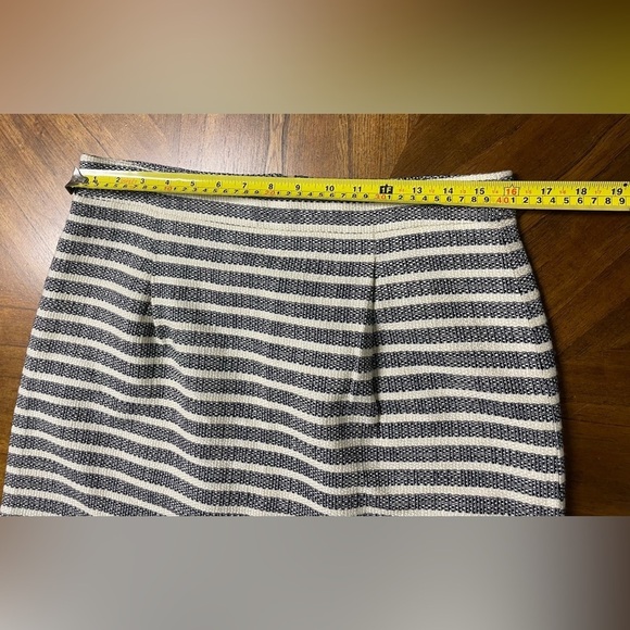 J.Crew Factory Black/Beige Striped Lined Tweed Mini Skirt Preppy Work Size 8 NWT - Picture 4 of 7